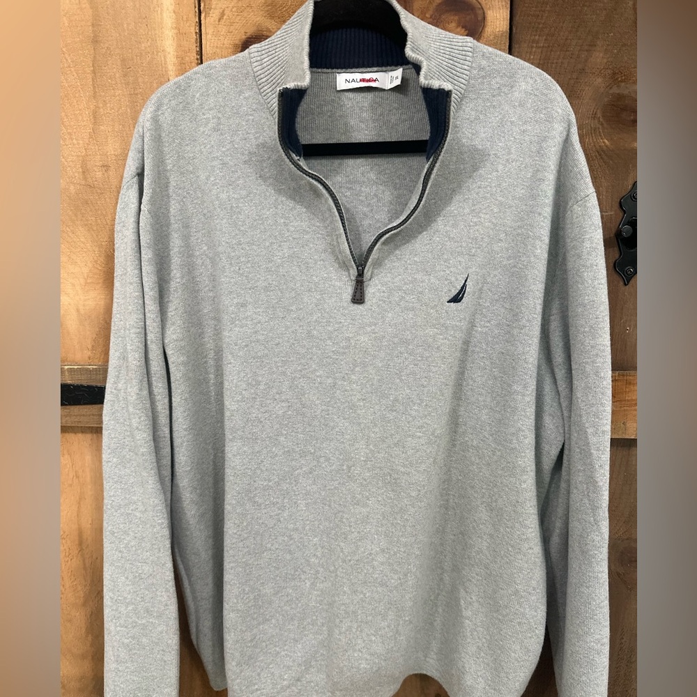 Nautica Men's Gray Half-Zip Sweater/ size XXL